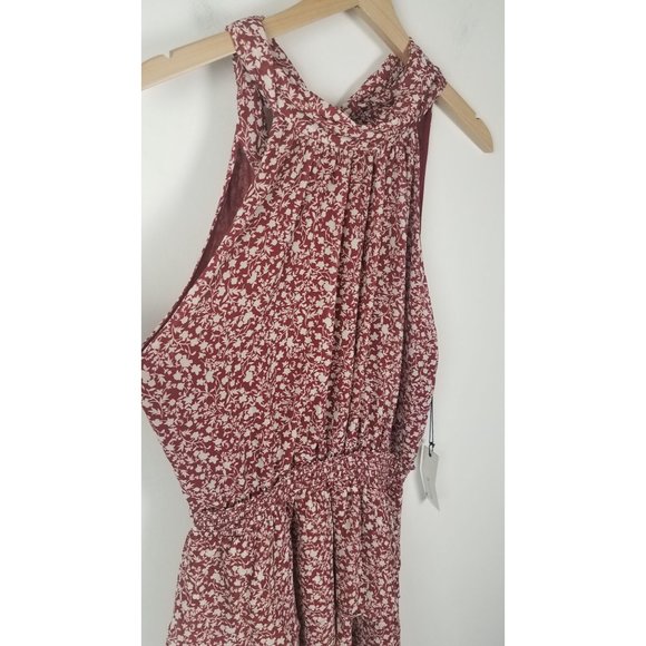 Willow Women's Sz. M Kathleen Floral Halter Built In Shorts Dress In Berry NWT - Picture 3 of 10